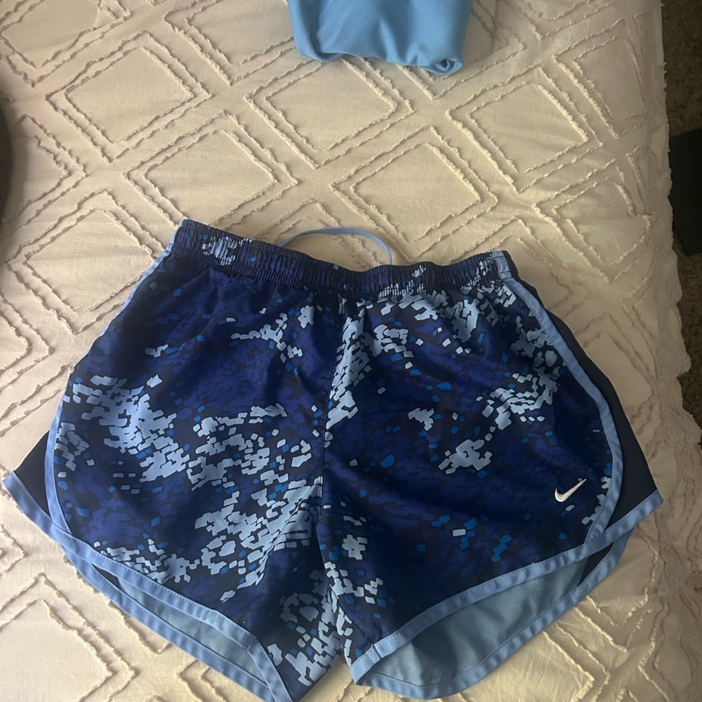 Nike Women's Camo Blue Athletic Shorts